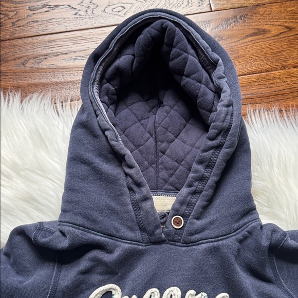 Ruehl No. 925 Navy Blue Hoodie with Embroidered Logo - Picture 3 of 7